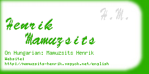 henrik mamuzsits business card